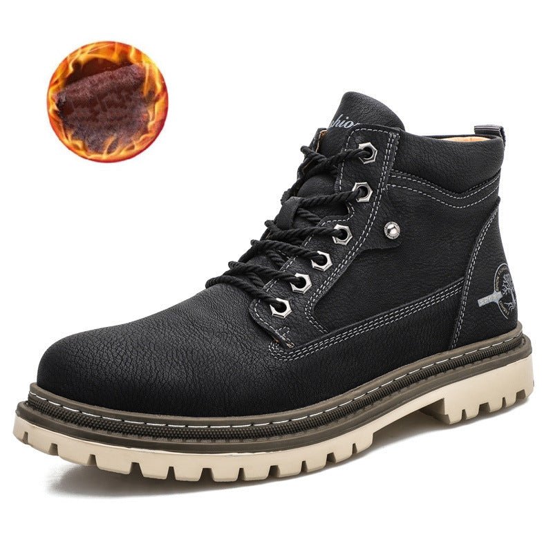 Bottes Martin en Cuir Pour Hommes - Grande Taille - Allomarc.com