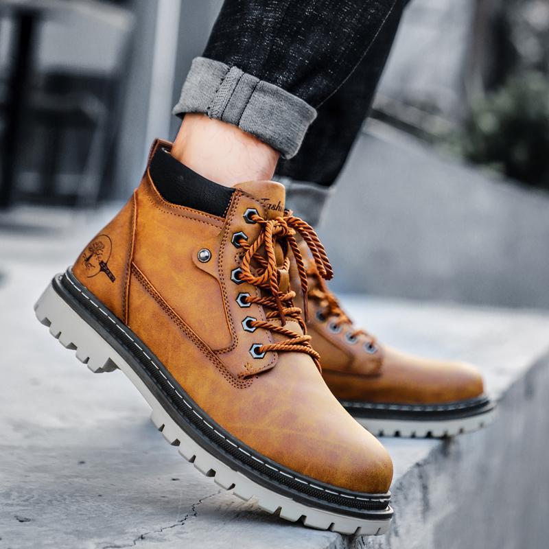 Bottes Martin en Cuir Pour Hommes - Grande Taille - Allomarc.com