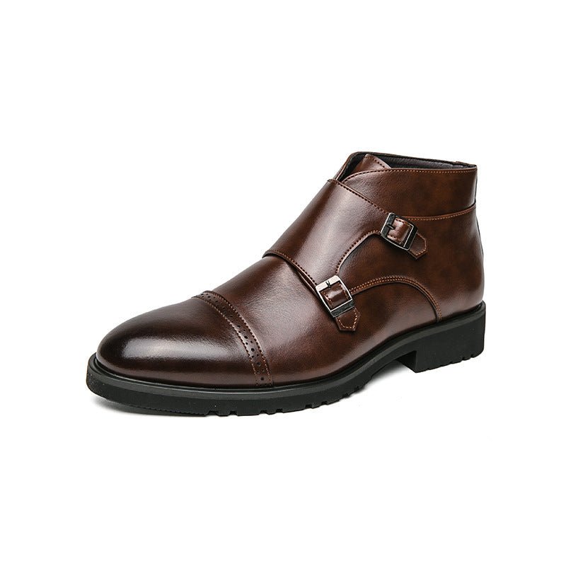 Bottes Martin en Cuir Retro pour Hommes avec Bout Pointu - Style Décontracté et Extérieur - Allomarc.com