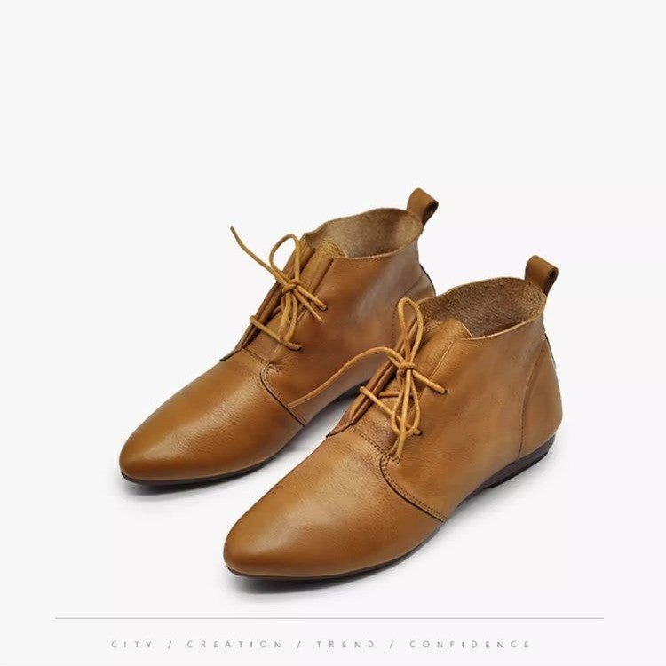 Bottines Plates en Cuir Souple Confortables et Polyvalentes - Allomarc.com