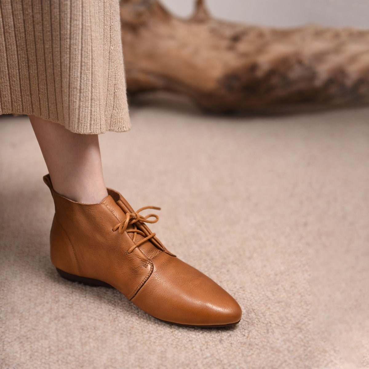 Bottines Plates en Cuir Souple Confortables et Polyvalentes - Allomarc.com