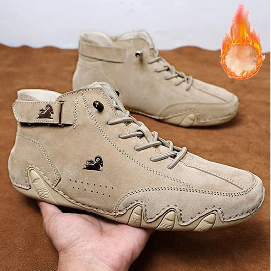 Bottines pour hommes en daim avec Velcro pour l'automne et l'hiver - Allomarc.com