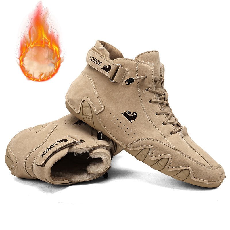 Bottines pour hommes en daim avec Velcro pour l'automne et l'hiver - Allomarc.com