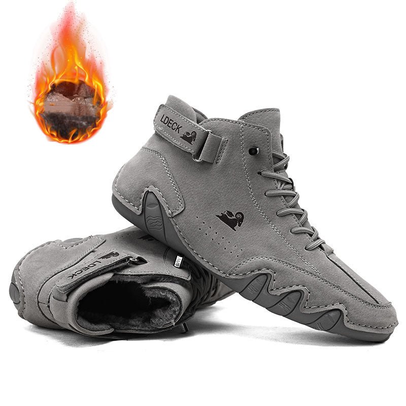 Bottines pour hommes en daim avec Velcro pour l'automne et l'hiver - Allomarc.com