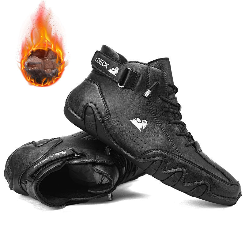 Bottines pour hommes en daim avec Velcro pour l'automne et l'hiver - Allomarc.com