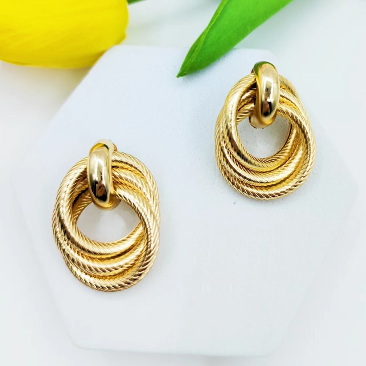 Boucles d'oreilles créatives en métal embossé géométrique - Allomarc.com