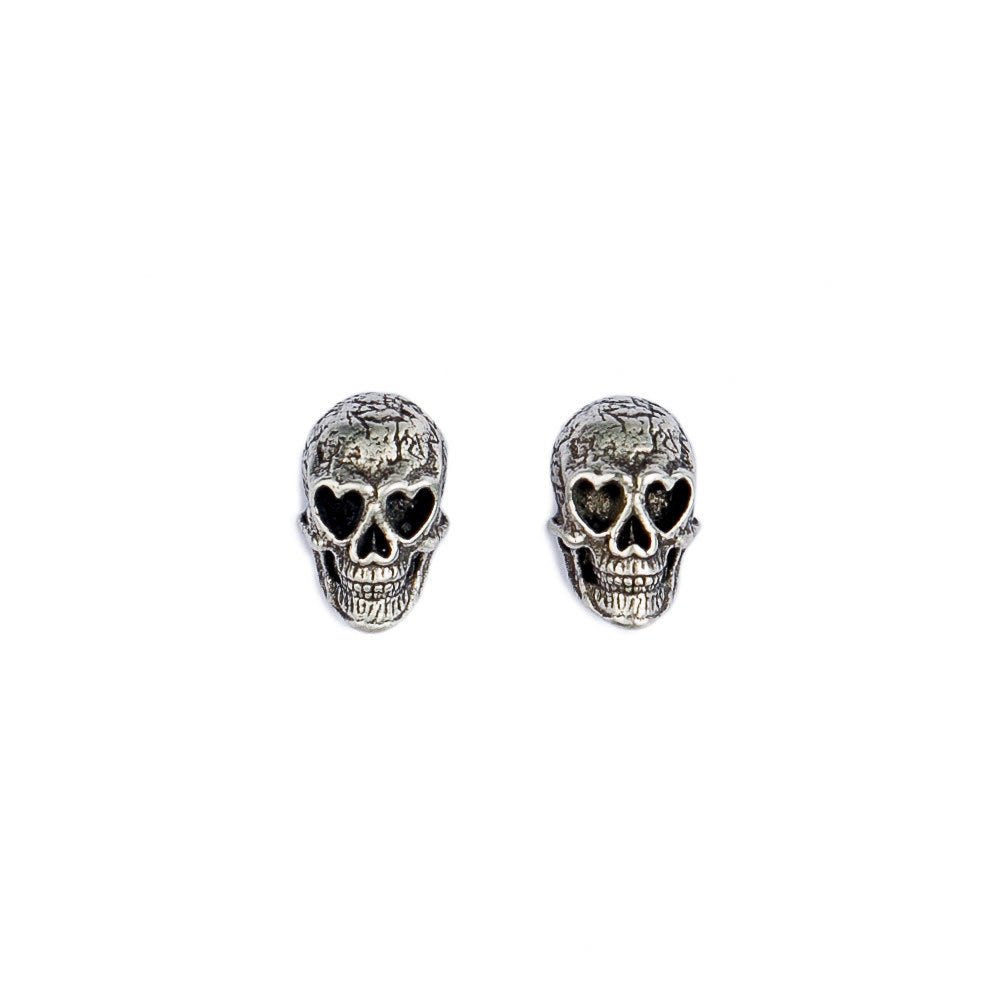 Boucles d'oreilles en argent sterling S925 avec crâne à la mode - Allomarc.com
