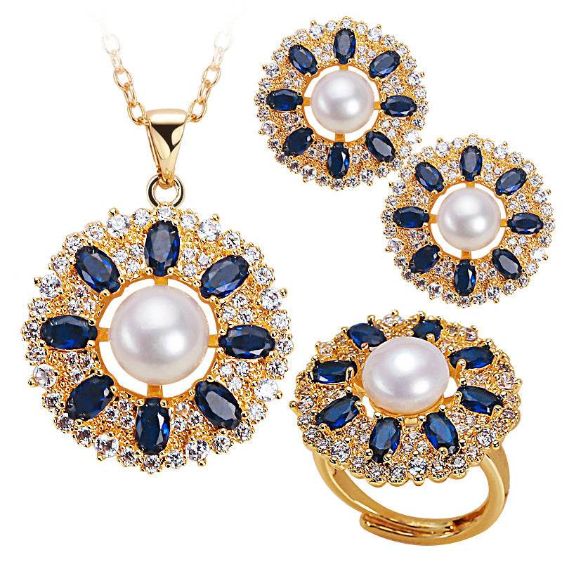 Boucles d'oreilles en perles plates rondes Beccarite en or avec fleur de soleil - Allomarc.com