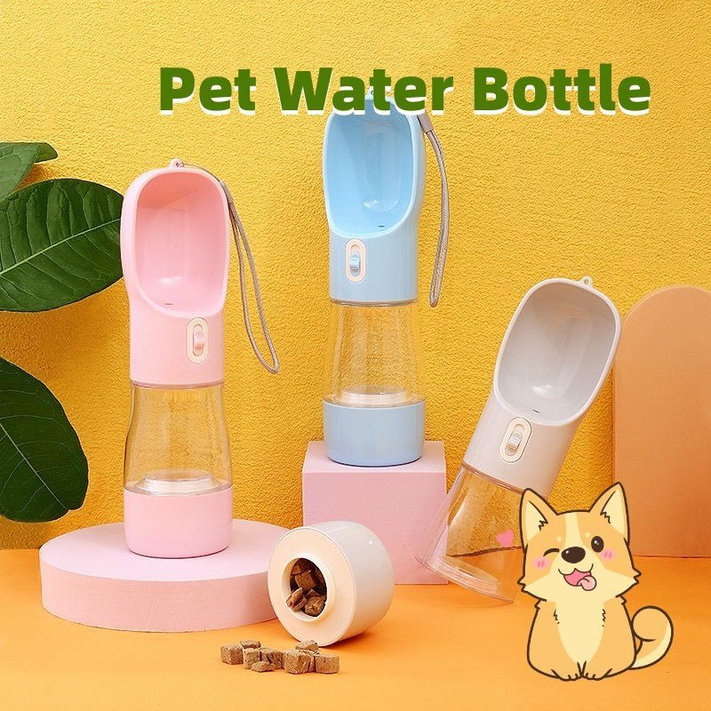 Bouteille d'eau portable pour chien avec bol intégré - Allomarc.com