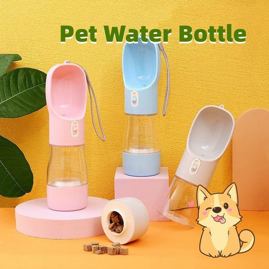 Bouteille d'eau portable pour chien avec bol intégré - Allomarc.com