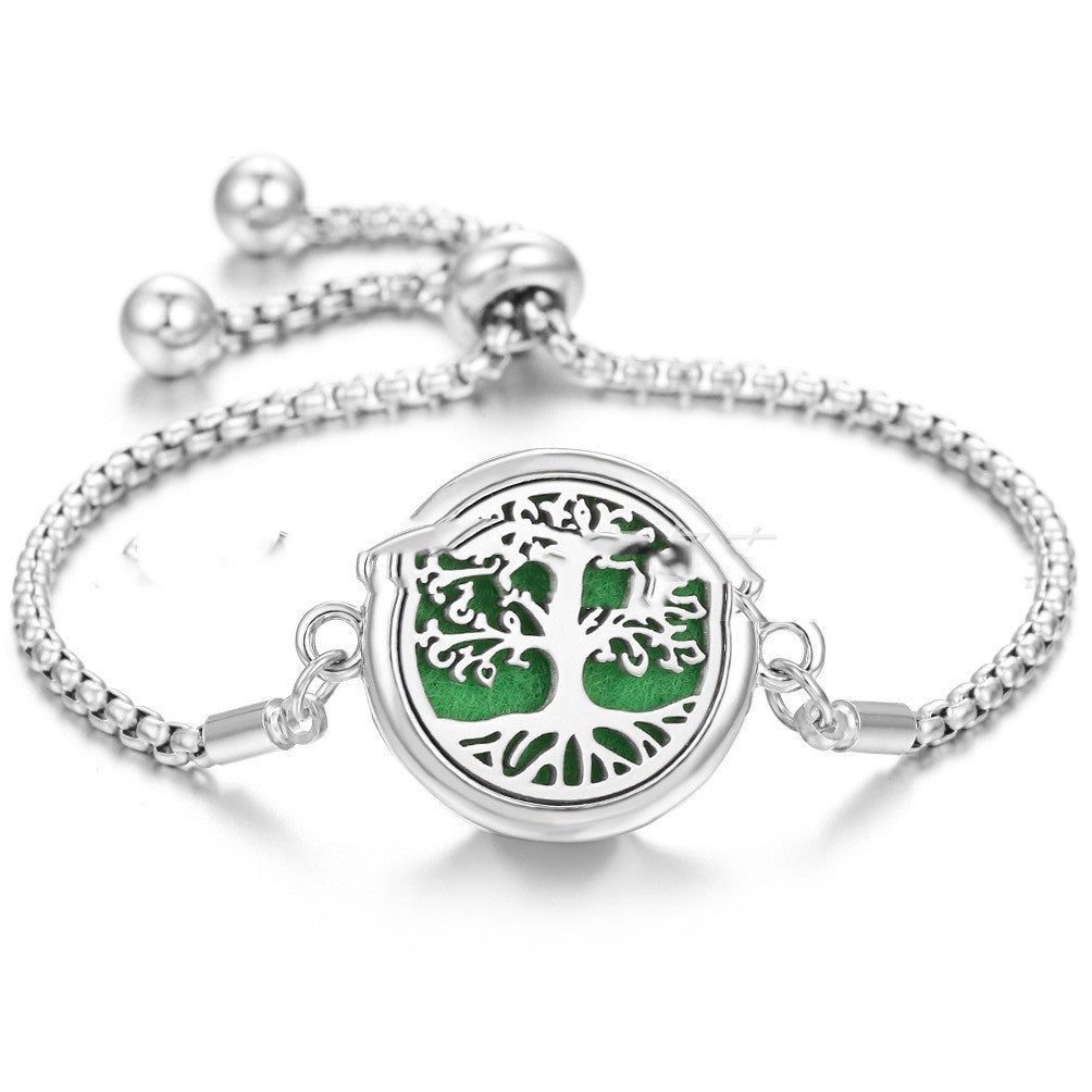Bracelet Aromathérapie Lucky Tree en Acier Inoxydable - Allomarc.com