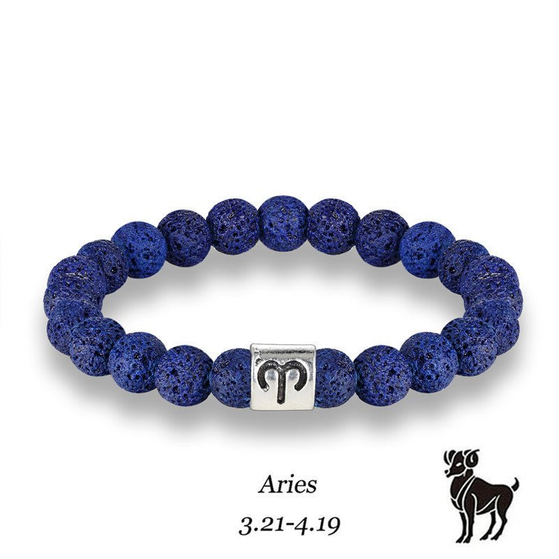 Bracelet Constellation Bleu en Pierre Volcanique - Allomarc.com