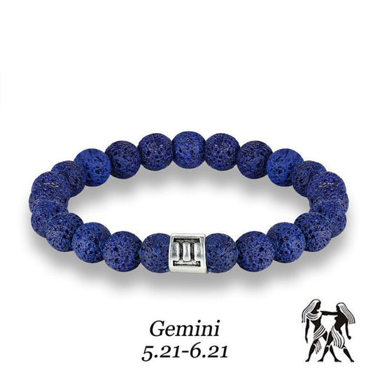 Bracelet Constellation Bleu en Pierre Volcanique - Allomarc.com