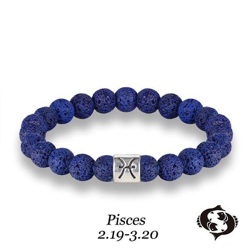 Bracelet Constellation Bleu en Pierre Volcanique - Allomarc.com