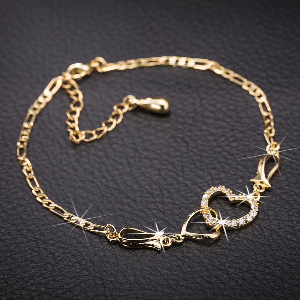 Bracelet de Cheville Boho pour Femmes en Forme de Coeur Creux - Allomarc.com
