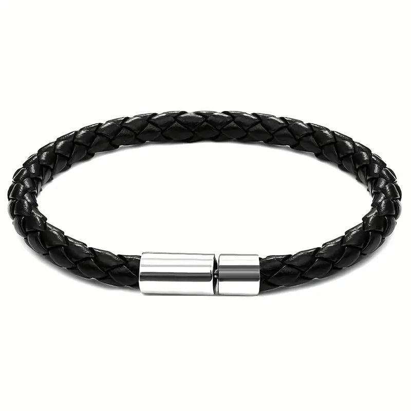 Bracelet en Cuir Tressé PU Simple et Décontracté - Allomarc.com