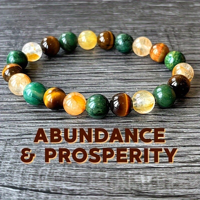 Bracelet en Pierre Naturelle Universelle en Citrine et Malachite - Allomarc.com