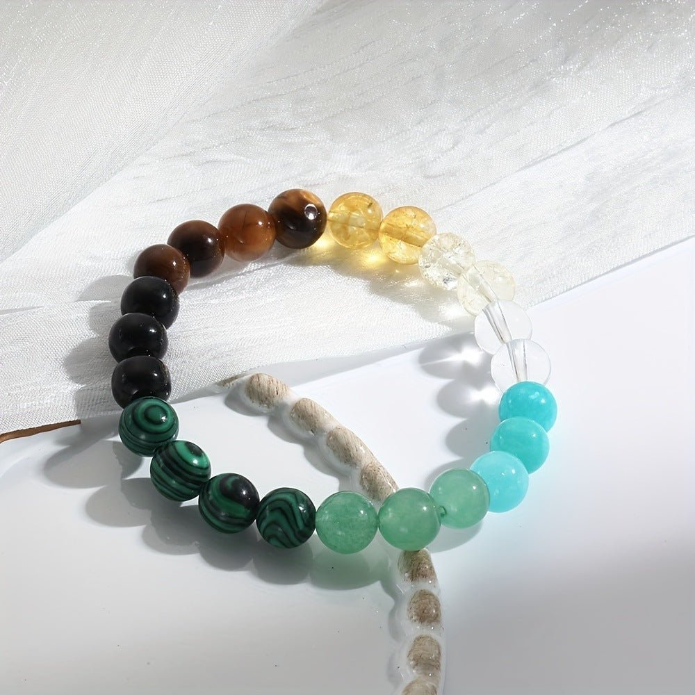 Bracelet en Pierre Naturelle Universelle en Citrine et Malachite - Allomarc.com