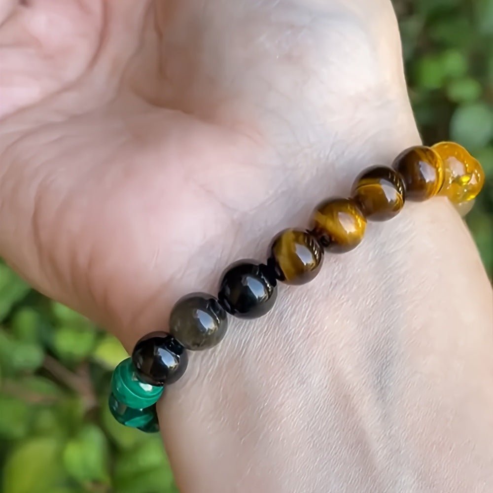 Bracelet en Pierre Naturelle Universelle en Citrine et Malachite - Allomarc.com
