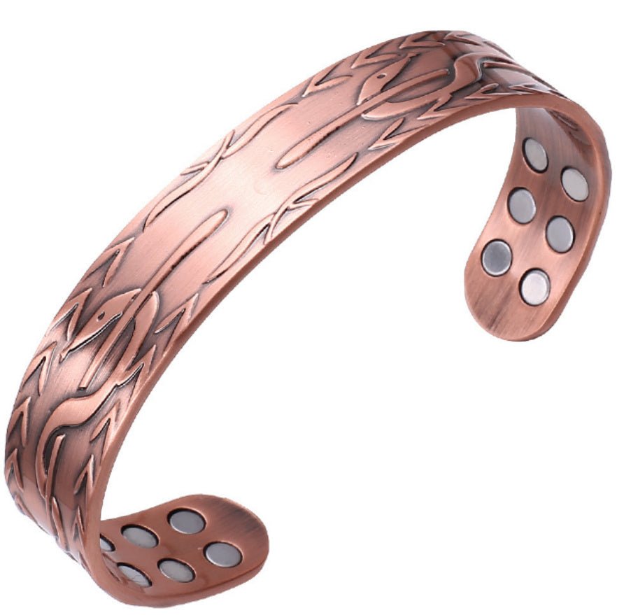 Bracelet Magnétique en Cuivre Pur Énergie Arbre de Chance Rétro - Allomarc.com