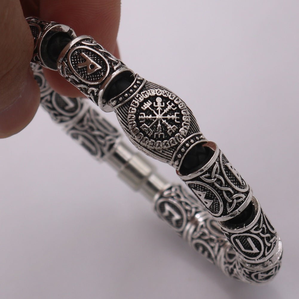 Bracelet Viking Odin Rune Compass avec perles pour barbe - Allomarc.com