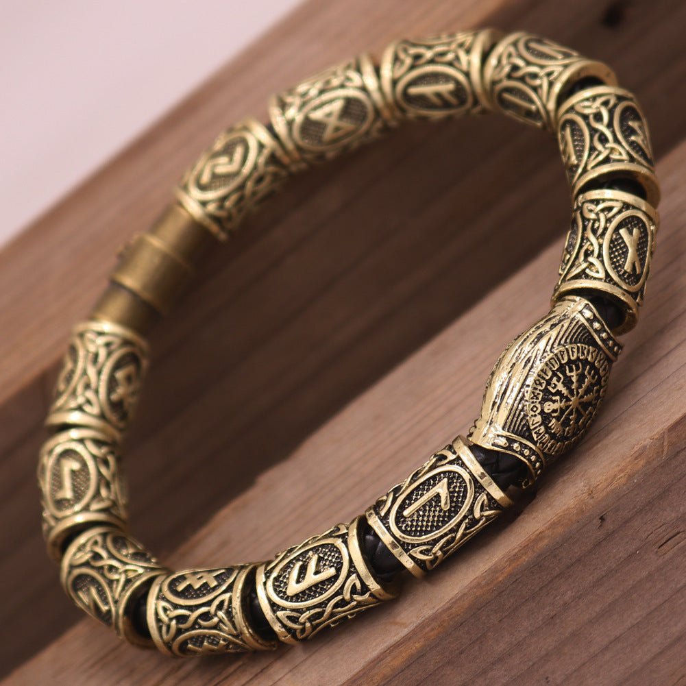 Bracelet Viking Odin Rune Compass avec perles pour barbe - Allomarc.com
