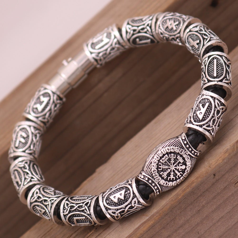 Bracelet Viking Odin Rune Compass avec perles pour barbe - Allomarc.com