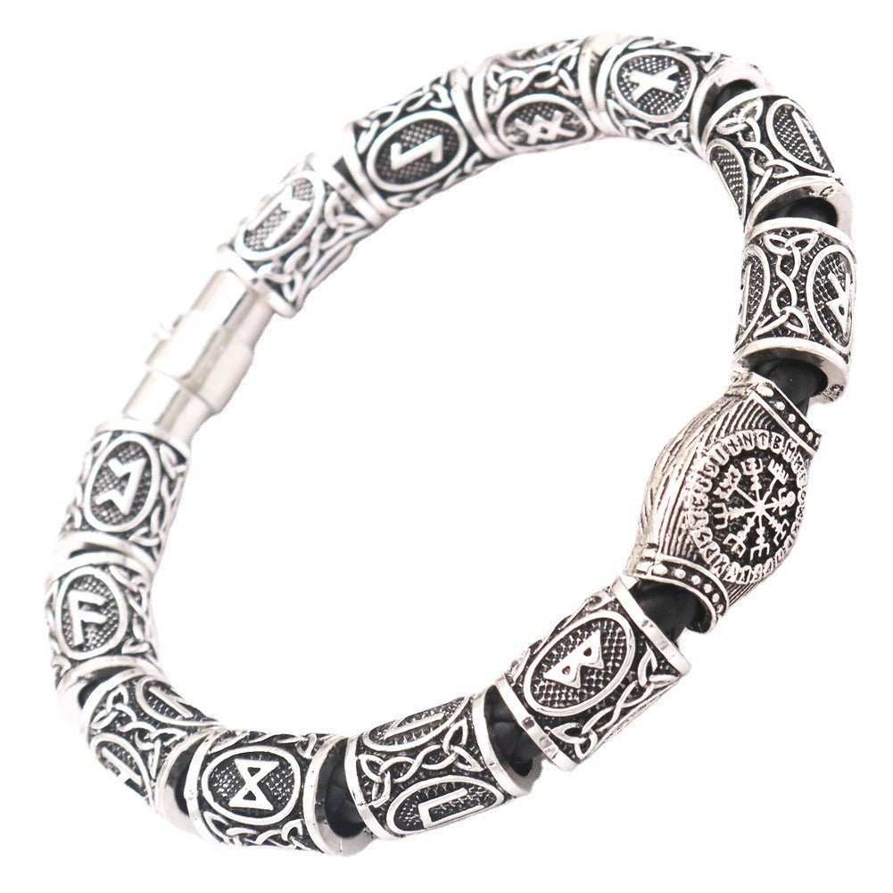 Bracelet Viking Odin Rune Compass avec perles pour barbe - Allomarc.com