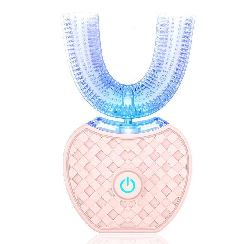 Brosse à dents électrique automatique 360° étanche avec lumière bleue et charge USB - Allomarc.com