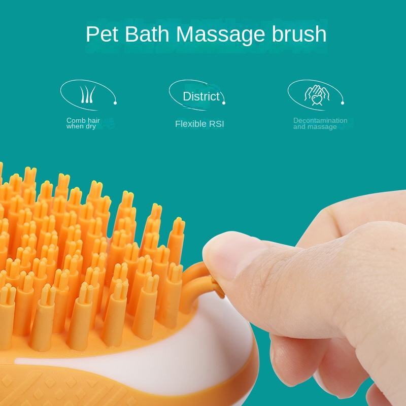 Brosse de Bain 2 - en - 1 pour Chiens et Chats - Outil de Nettoyage en Silicone - Allomarc.com
