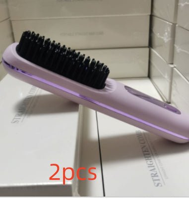 Brosse Lissante 2 en 1 sans Fil pour Cheveux - Fer à Lisser et Boucleur Portable avec Charge USB - Allomarc.com