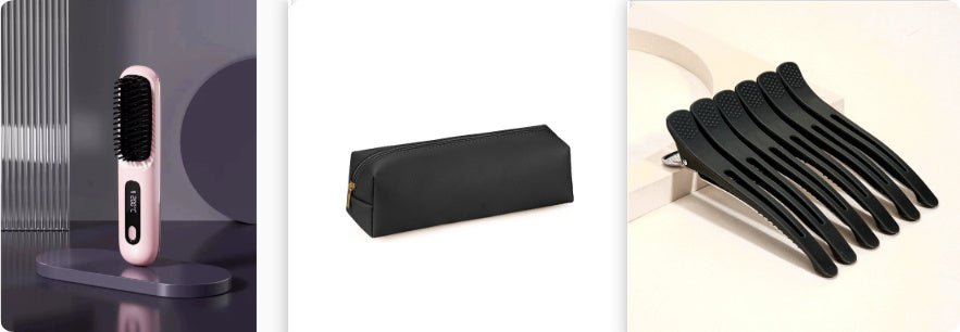 Brosse Lissante 2 en 1 sans Fil pour Cheveux - Fer à Lisser et Boucleur Portable avec Charge USB - Allomarc.com