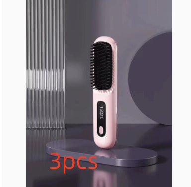 Brosse Lissante 2 en 1 sans Fil pour Cheveux - Fer à Lisser et Boucleur Portable avec Charge USB - Allomarc.com