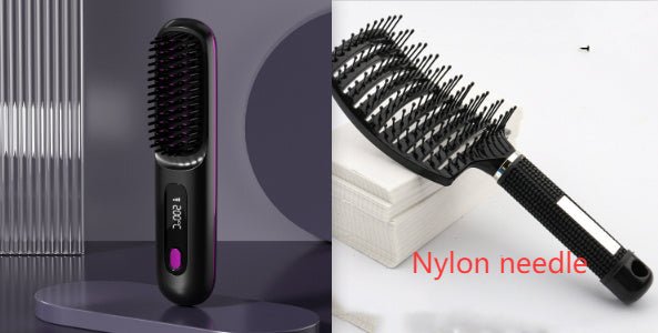 Brosse Lissante 2 en 1 sans Fil pour Cheveux - Fer à Lisser et Boucleur Portable avec Charge USB - Allomarc.com