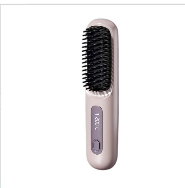 Brosse Lissante 2 en 1 sans Fil pour Cheveux - Fer à Lisser et Boucleur Portable avec Charge USB - Allomarc.com