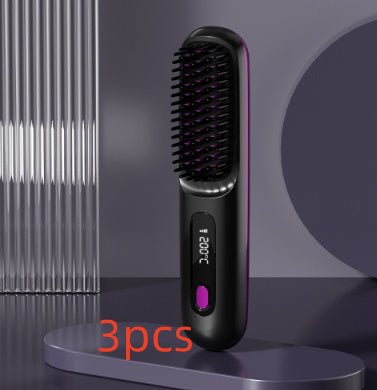 Brosse Lissante 2 en 1 sans Fil pour Cheveux - Fer à Lisser et Boucleur Portable avec Charge USB - Allomarc.com