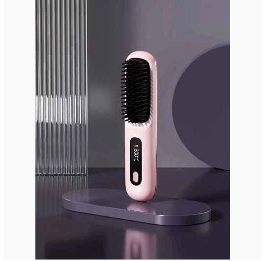 Brosse Lissante 2 en 1 sans Fil pour Cheveux - Fer à Lisser et Boucleur Portable avec Charge USB - Allomarc.com