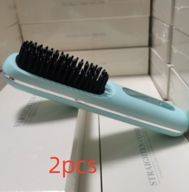 Brosse Lissante 2 en 1 sans Fil pour Cheveux - Fer à Lisser et Boucleur Portable avec Charge USB - Allomarc.com