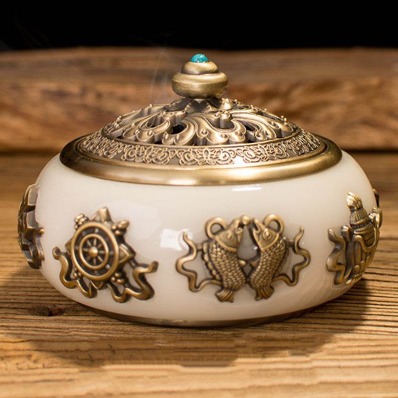 Brûleur d'Encens Bouddhiste en Bronze Ancien - Allomarc.com