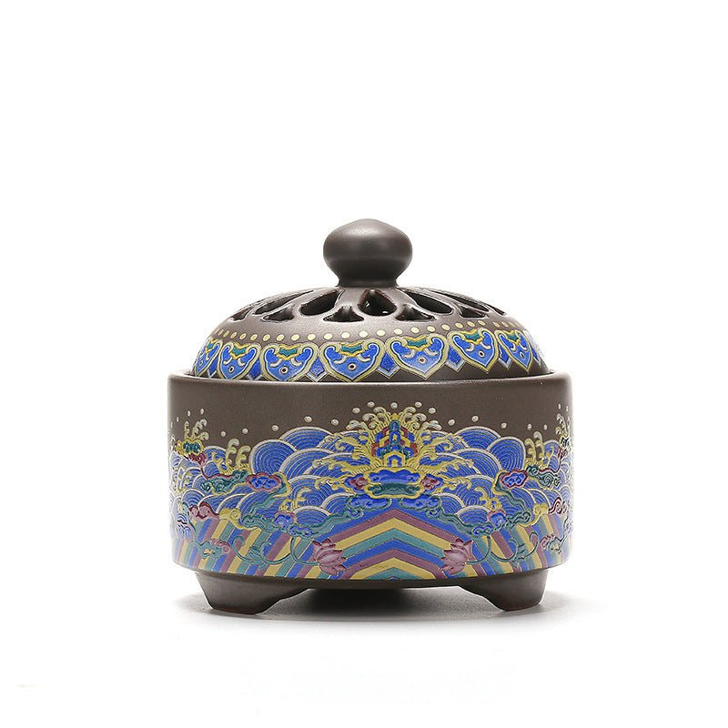 Brûleur d'Encens en Céramique Cloisonné, Brûleur d'Encens Inversé, Canal d'Encens Émaillé - Allomarc.com
