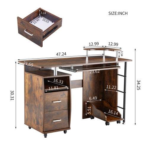 Bureau en Bois Massif D&N pour Ordinateur - Allomarc.com