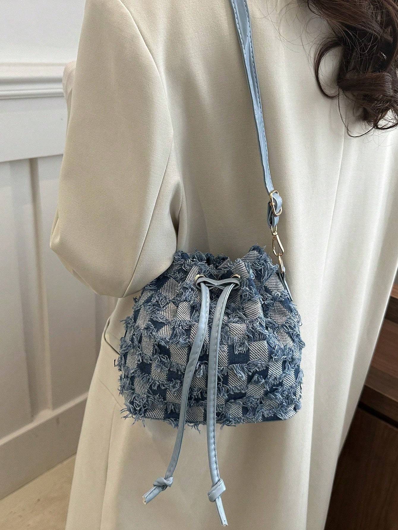 Sac à bandoulière mode grande capacité pour femme - Sac seau décontracté portable