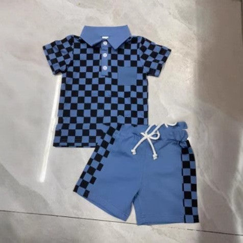 Costume à Short à Carreaux pour Garçons