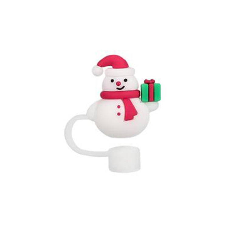 Nouveau Couverture de Paille de Noël en Silicone de 10mm pour Tasses