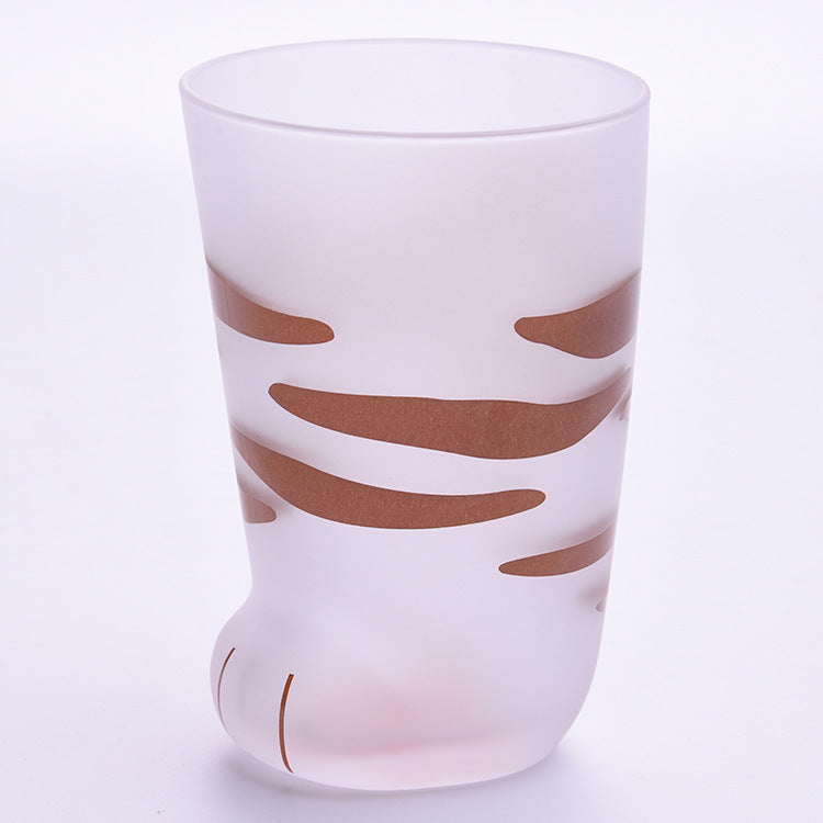 Mug Tigre Pattes de Chat Créatif en Verre - Tasse de Café Bureau
