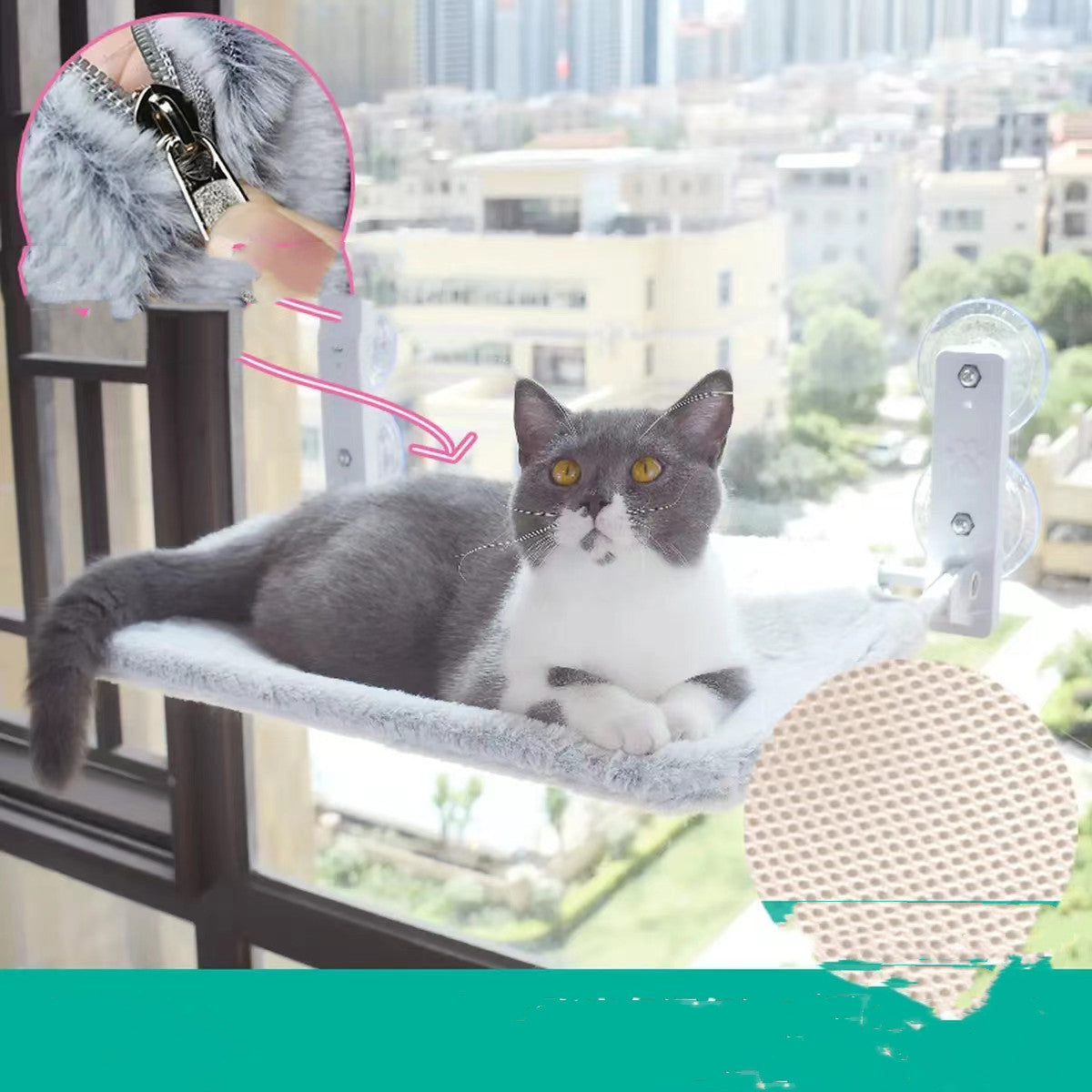Hamac de Fenêtre avec Ventouse pour Chats - Confort et Style