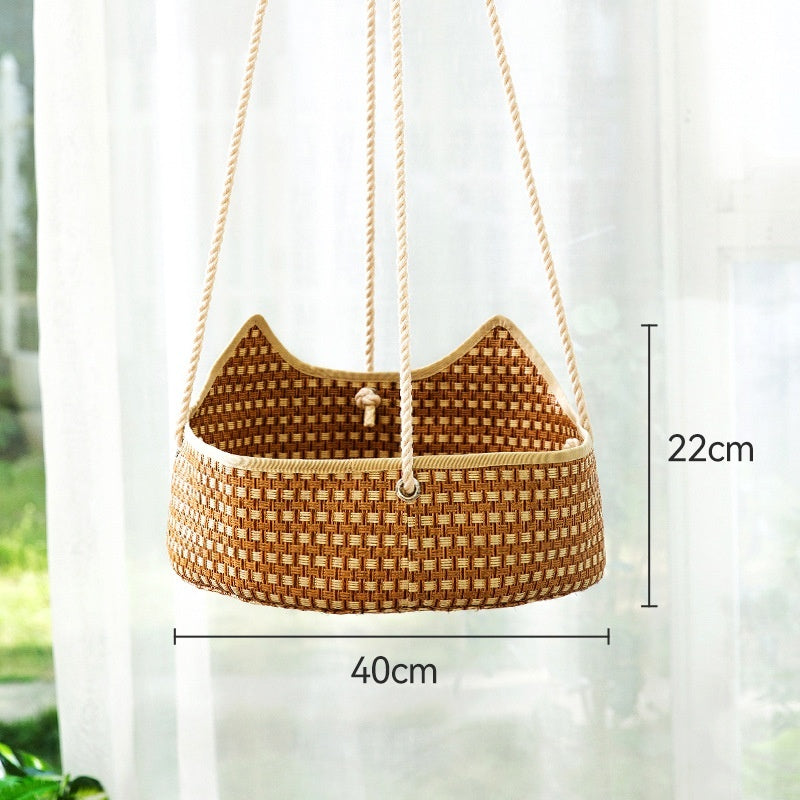 Hamac pour Chat en Rattan - Nid Printanier d'Été