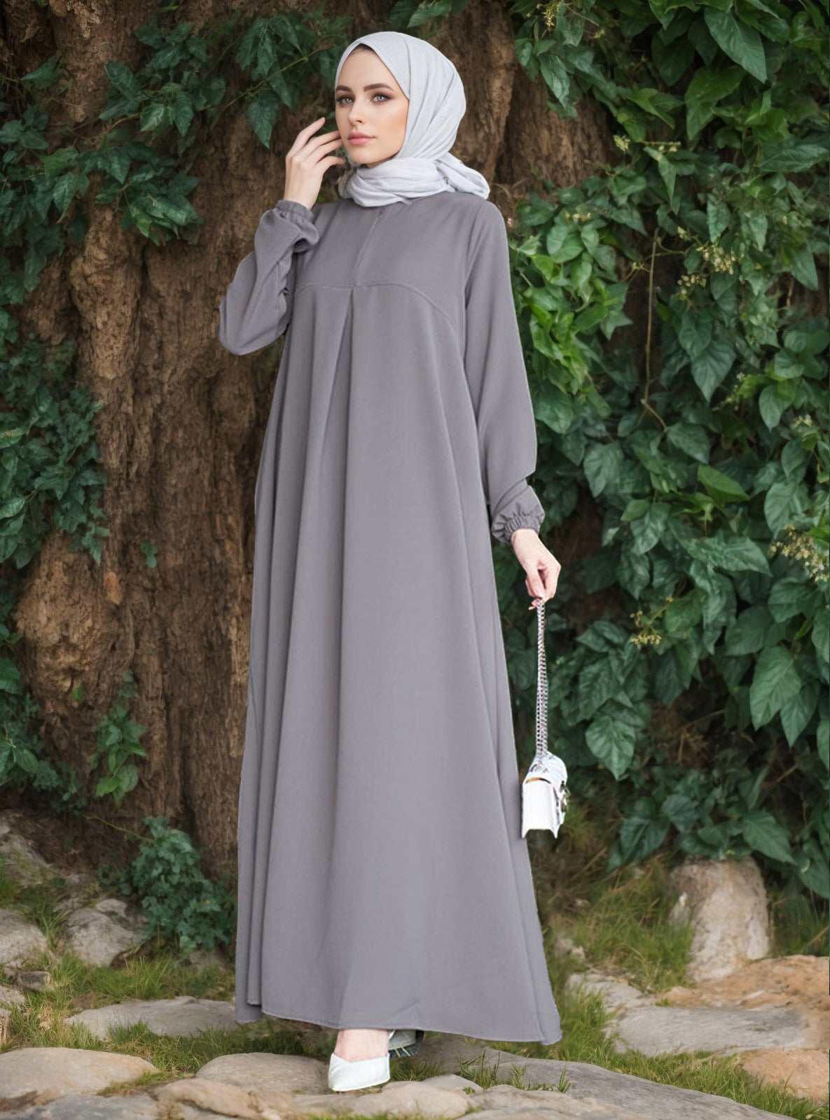 Robe Longue à Manches Longues Loose de Tempérament Arabe