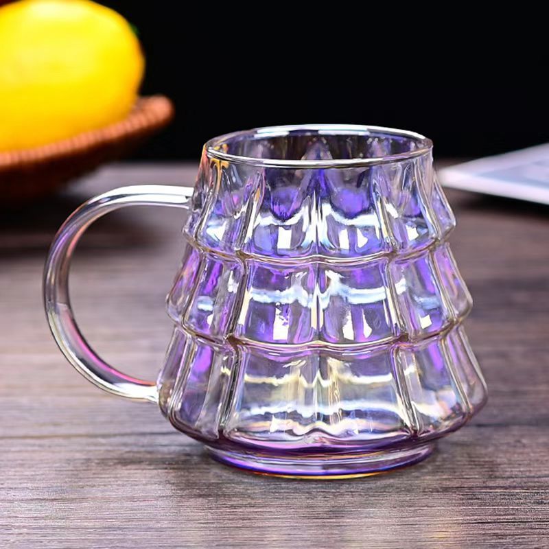 Mug en Verre Transparent de Noël avec Poignée