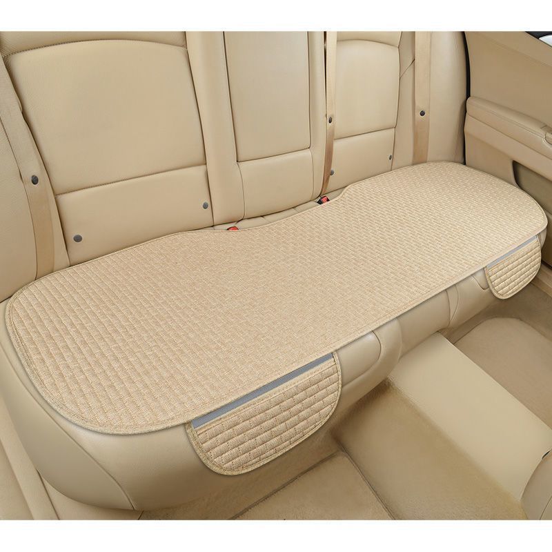 Coussin de Siège de Voiture en Lin - Ensemble Universel 3 Pièces pour Toutes les Saisons